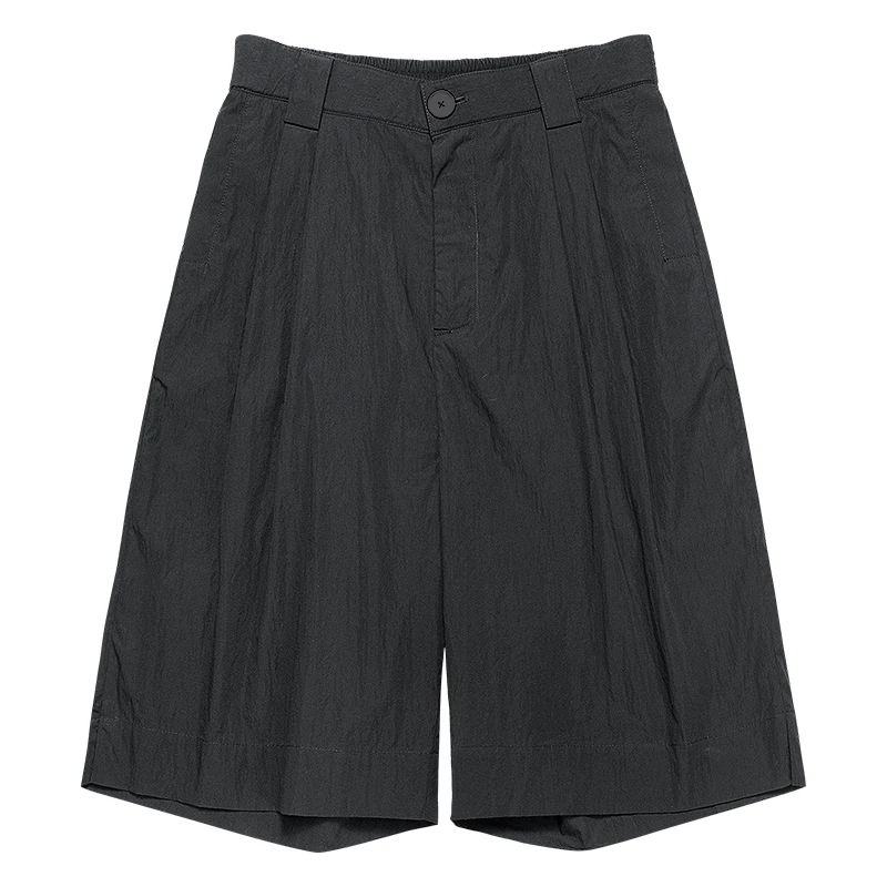 

[HUANXIANGZHE] Dark Fashion Style Cotton Shorts for men Loose Straight Comfortable Casual Pants