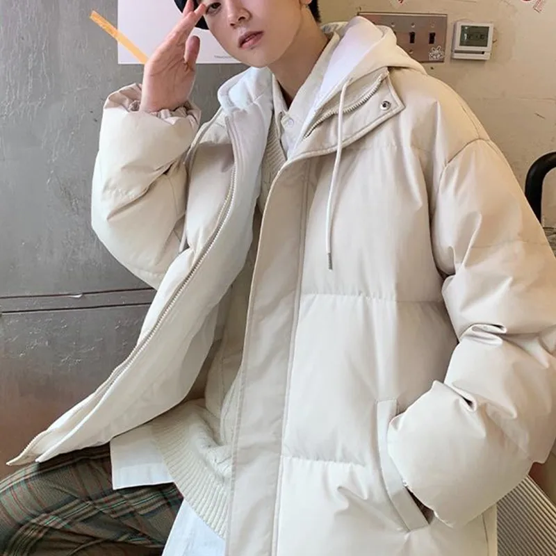 

Fleece Thicken Cotton Jacket Men Winter Coat Oversize Parkas Korean Style Male Coat Warm Casual Jackets For Men