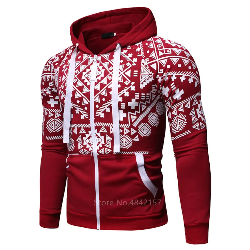 

2020 Men African Traditional Dashiki Dress Male Club Printed Hooded Sweater Ethnic Zipper Long Sleeve Set Fashion Clothes Pants