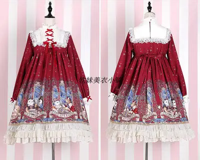 Платье горничной в готическом стиле Лолита короткое платье с длинным рукавом