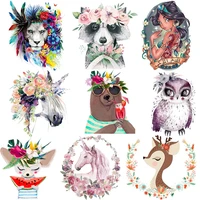 cartoon animal patches clothing patches washable iron on heat transfer fashion diy accessory stickers iron sticker for clothing