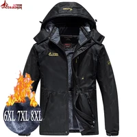 plus size 6xl 7xl 8xl winter jacket men thick windproof waterproof jackets mens wool liner snow ski hooded coats male parka