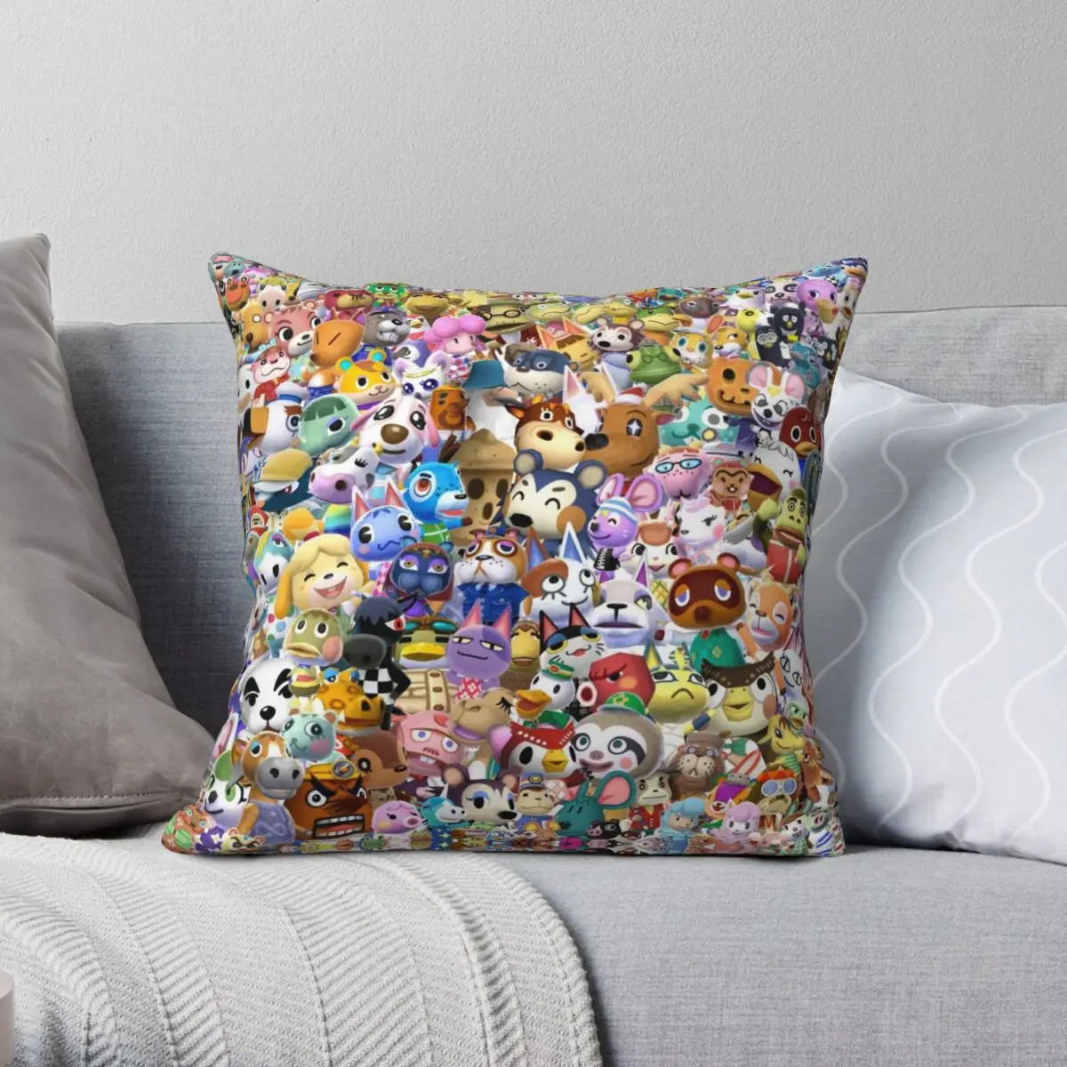 

Чехол для диванной подушки с животными перекрещивающимися квадратными подушками, полиэстеровый льняной бархатный чехол с узором на молнии...