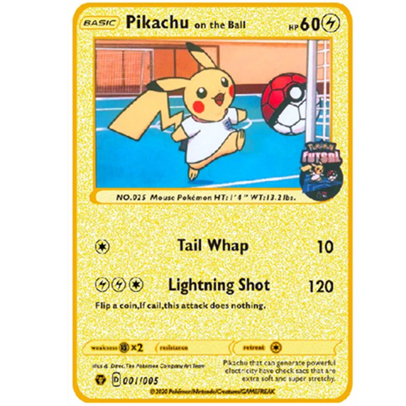 

Pokemon Card Anime Charizard Gold Metal HP English Game Battle Card Pikachu Mewtwo Collection Action Figure Model Child Toy