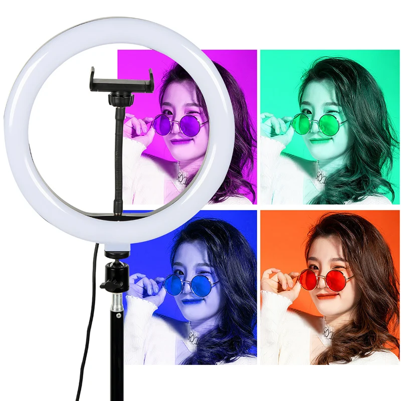 10 &quotRGB светодиодный кольцевой светильник селфи фотографического ing красочные