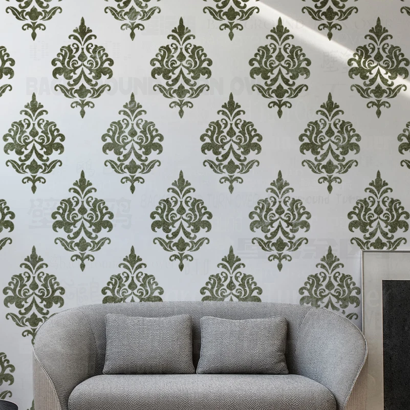 

30 - 70 cm Stencil Large Big Tile Paint Furniture Damask Patterns Templates For Painting Decor Retro Vintage Pattern Walls S188