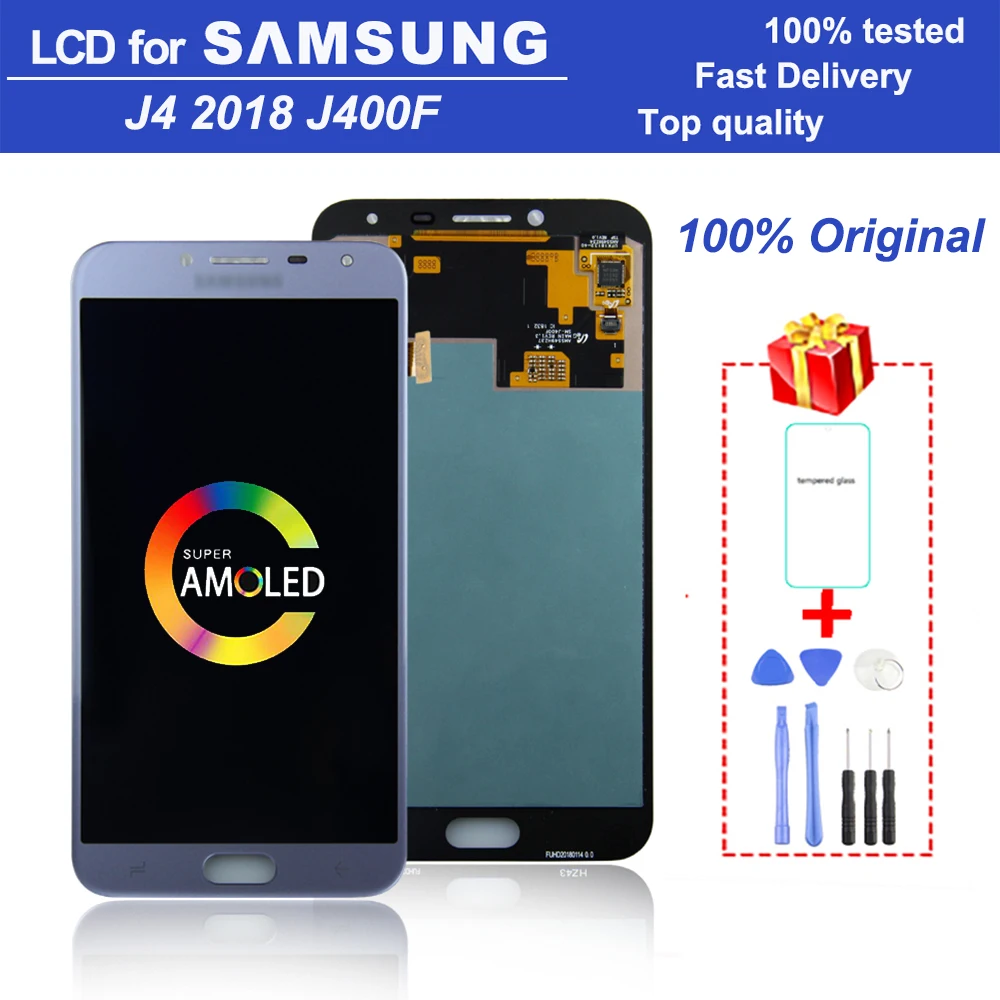 

Оригинальный Super AMOLED 5,5 "J4 2018 ЖК-дисплей для Samsung Galaxy J4 2018 J400 J400M J400F ЖК-цифровой сенсорный экран в сборе
