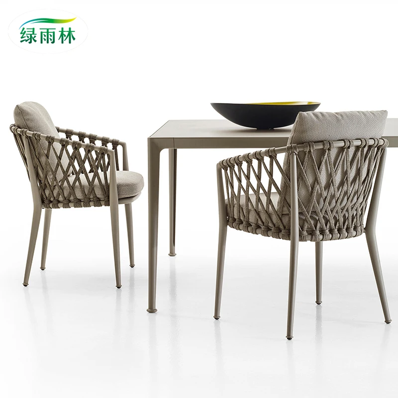Скандинавский уличный ротанговый стул из трех частей садовый Плетеный обеденный