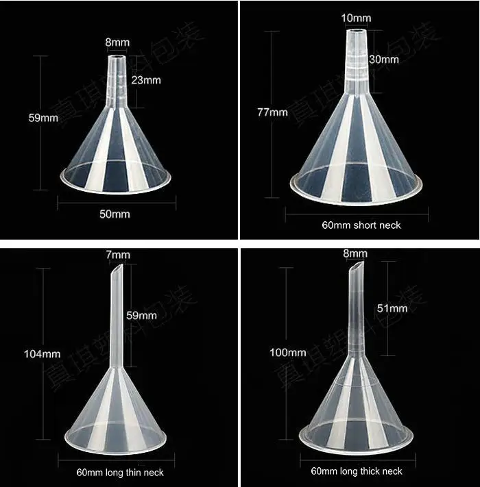 DIA30mm до 150mm пластиковая коническая Воронка прозрачная треугольная для