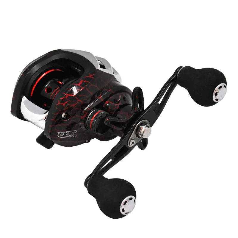 

Fishing Baitcasting Reel All Metal Spool 18+1BB 10kg/22LB Max Drag Force Speed 7.2:1 Magnetic Metal Casting Sea Fishing Reel