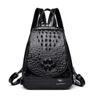 Женский кожаный рюкзак с узором крокодиловая кожа