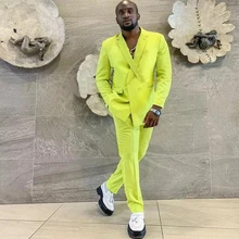 Mais recente design brilhante masculino ternos crossover colarinho amarelo de alta qualidade moda formal casamento tuexdos traje homme (1)