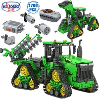 new city technic tractor series rc crawler tractor excavating machinery car model building blocks bricks toys for children gifts