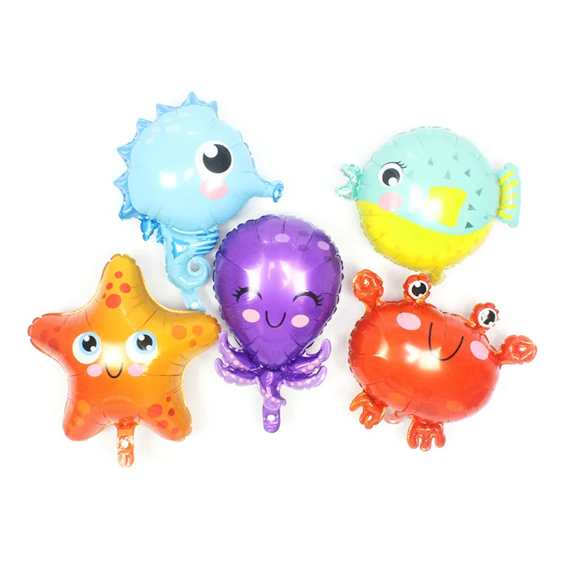 1Pcs Sea Animal Foil Balloons Q Version Mini Shark Fish Helium Balloon Ocean Themed Party Baby Shower Decor Kids Air Globos Toys | Дом и сад
