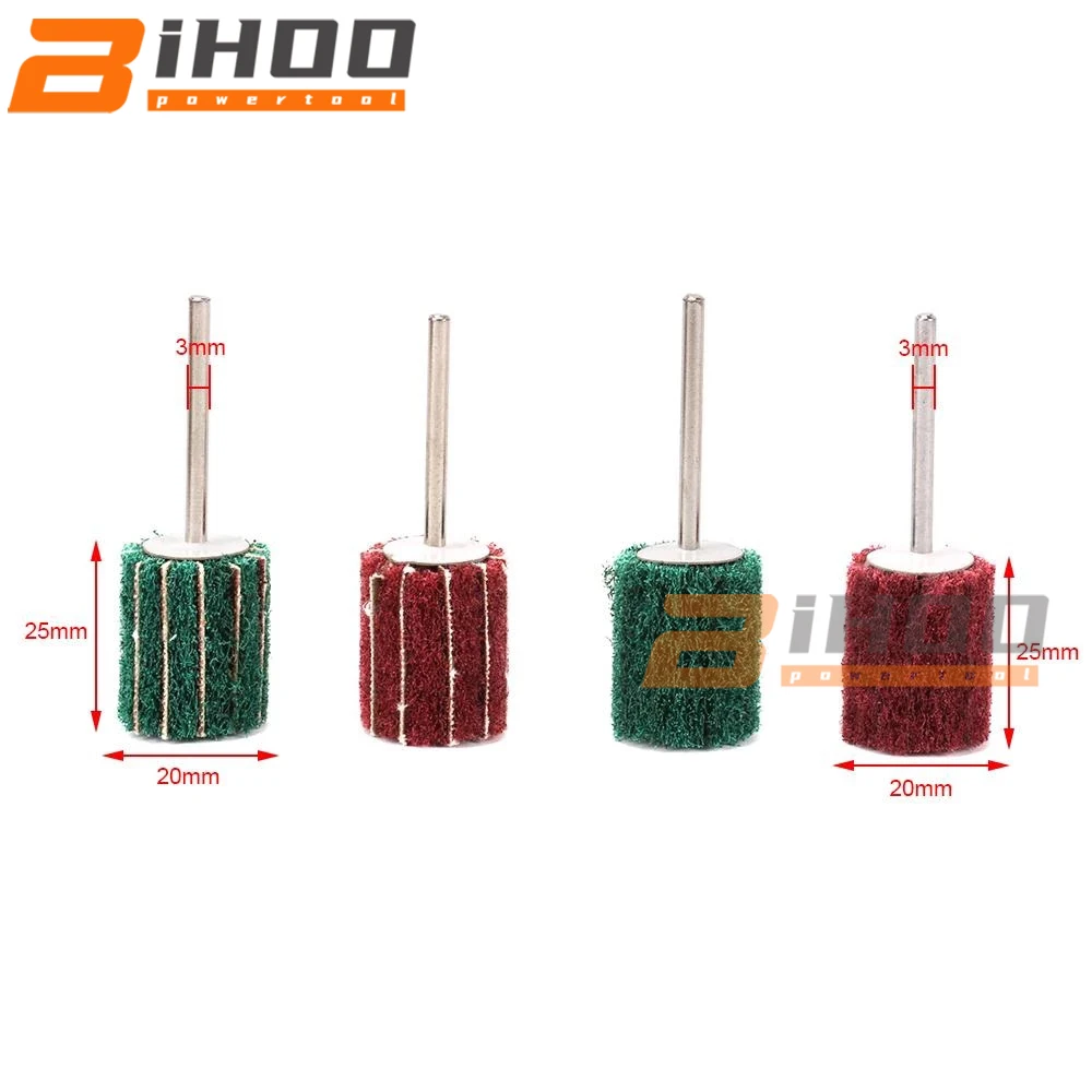 4 шт. 20 мм несетчатых волокнистых шлифовальных кругов с полированием, шлифовкой и наждачным порошком, насадка с шестигранным хвостовиком 3 мм для ротационных аксессуаров инструментов.