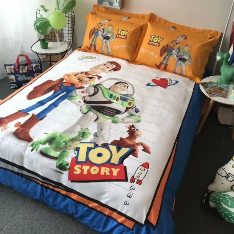 

Buzz Woody Print Beddings Duvet Cover Set Disney Toy Story Bedlinens Boy Children Room Decor 100% Cotton Pillow Cover