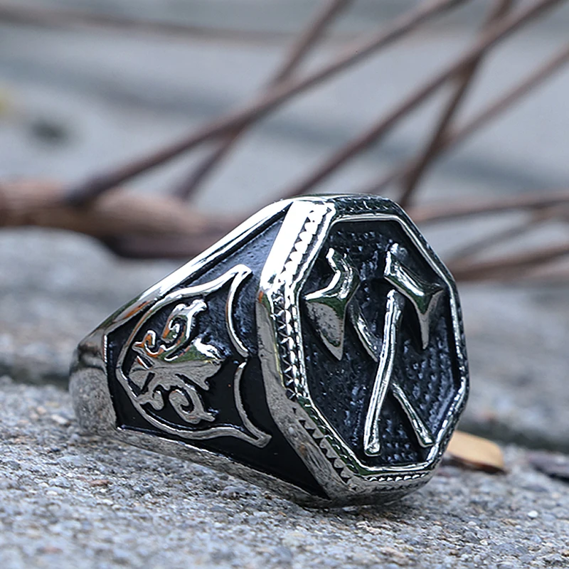 Готический славянские топор Perun байкерские мужские кольца из нержавеющей стали