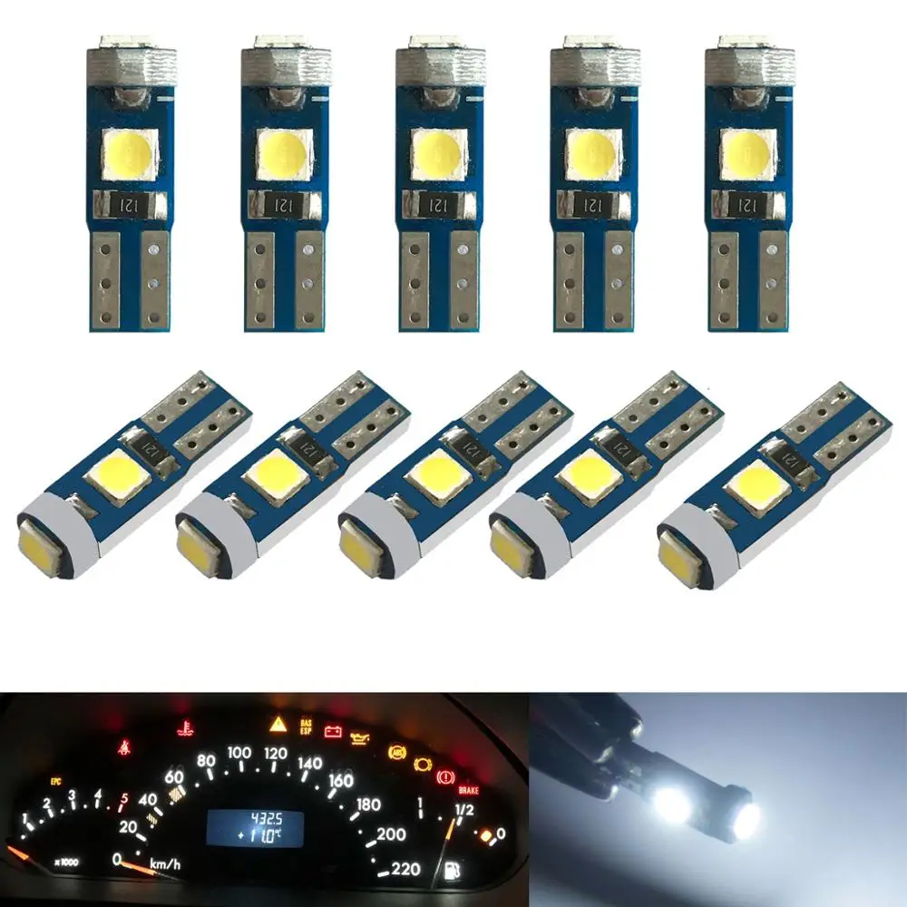 

100x 12V canbus T5 58 74 286 W1.2W Super Bright 3030 LED 3SMD wedge LED Light Car Dashboard Instrument Cluster Panel Lamp Bulb
