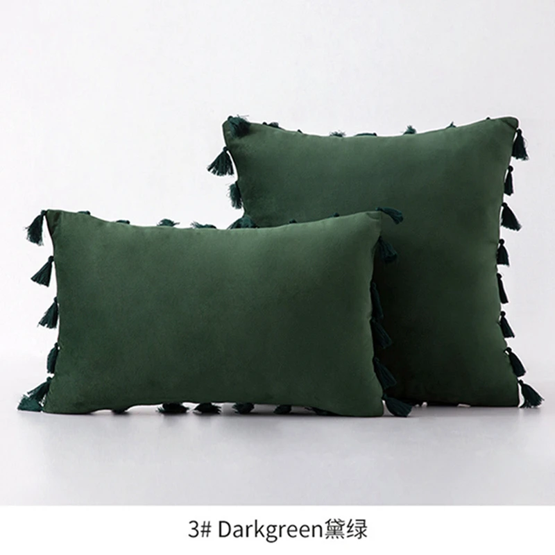 

Бархатная наволочка Inyahome в богемном стиле с кисточками, декоративная подушка в стиле бохо, наволочки для диванной подушки с кисточками