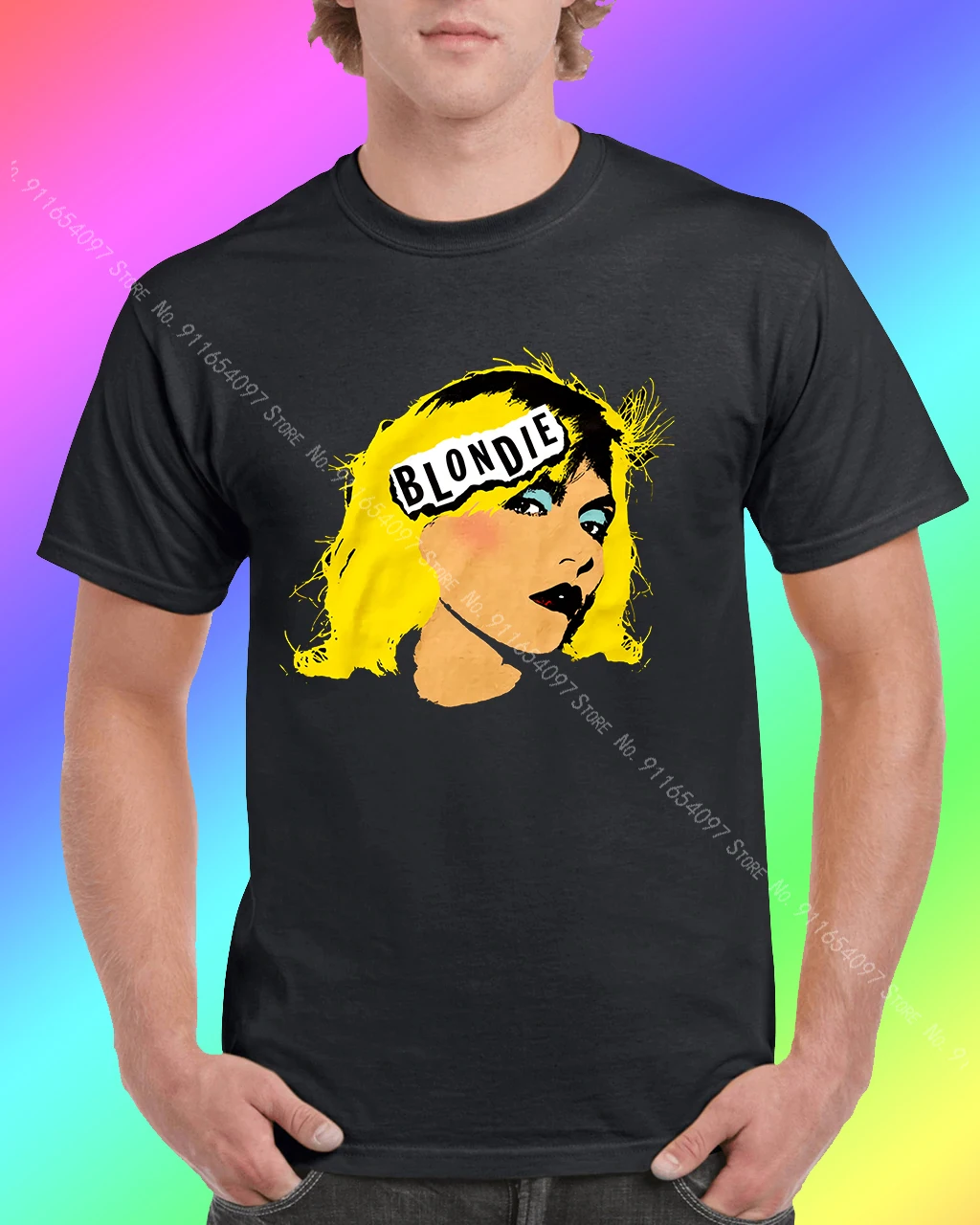 Лицензионная футболка Blondie Face N Roll Band женские футболки мужская одежда Харадзюку