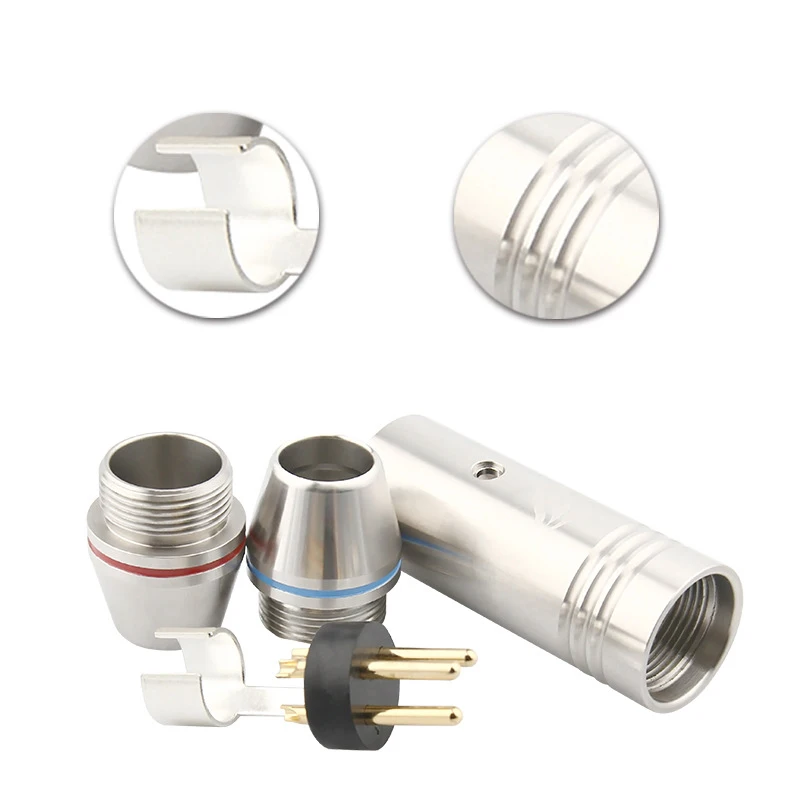3 Pin XLR Мужской Женский Разъем DS Нержавеющая сталь Позолоченный Сделано в Китае