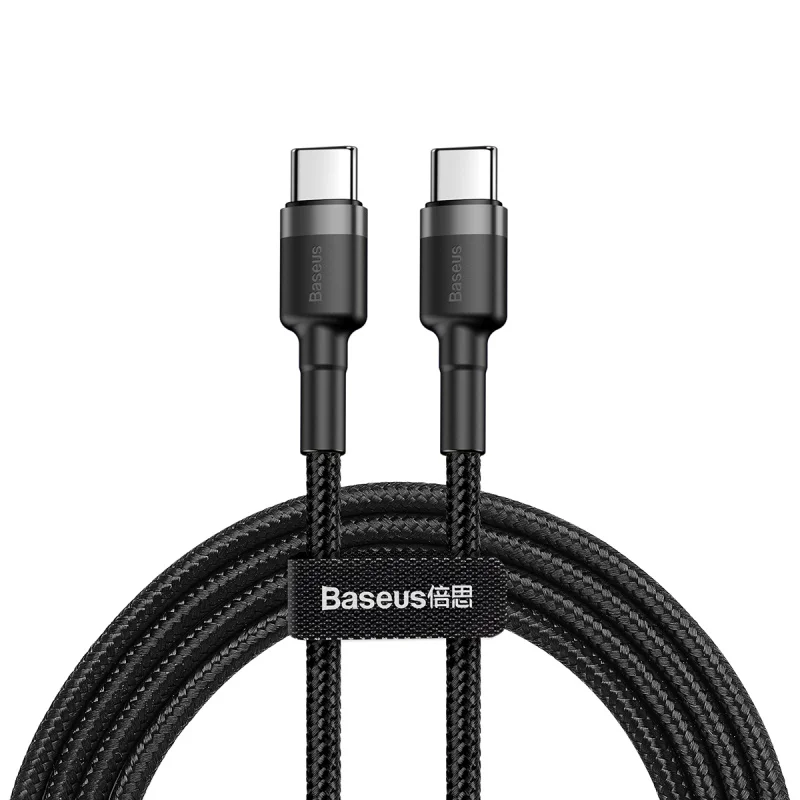Baseus кабель usb type C к USB C кабель для samsung S10 Xiaomi Мобильный телефон USBC PD Быстрая зарядка шнур USB-C кабель type-C - Цвет: Gray Black