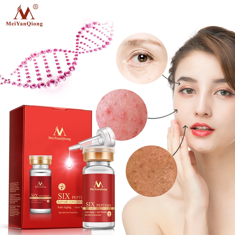 

MeiYanQiong Six Peptide Repair Face Serum Improves Skin Dry Lines Fine Lines Shrinks Pores Care Gives Skin Nutrition Moistures