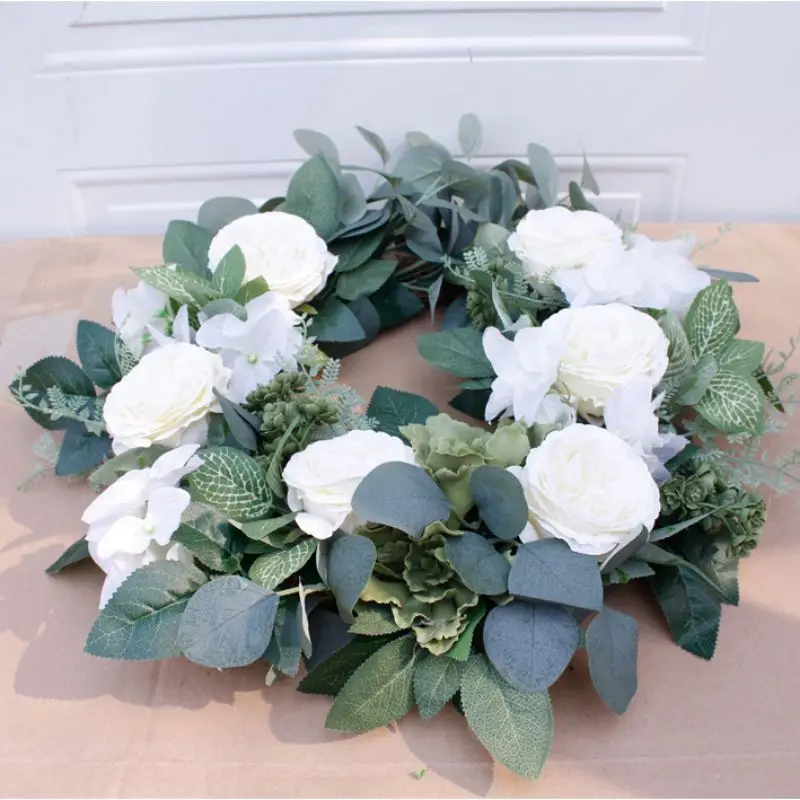 45 см украшение для семьи Искусственный Розовый венок Круглый теплые