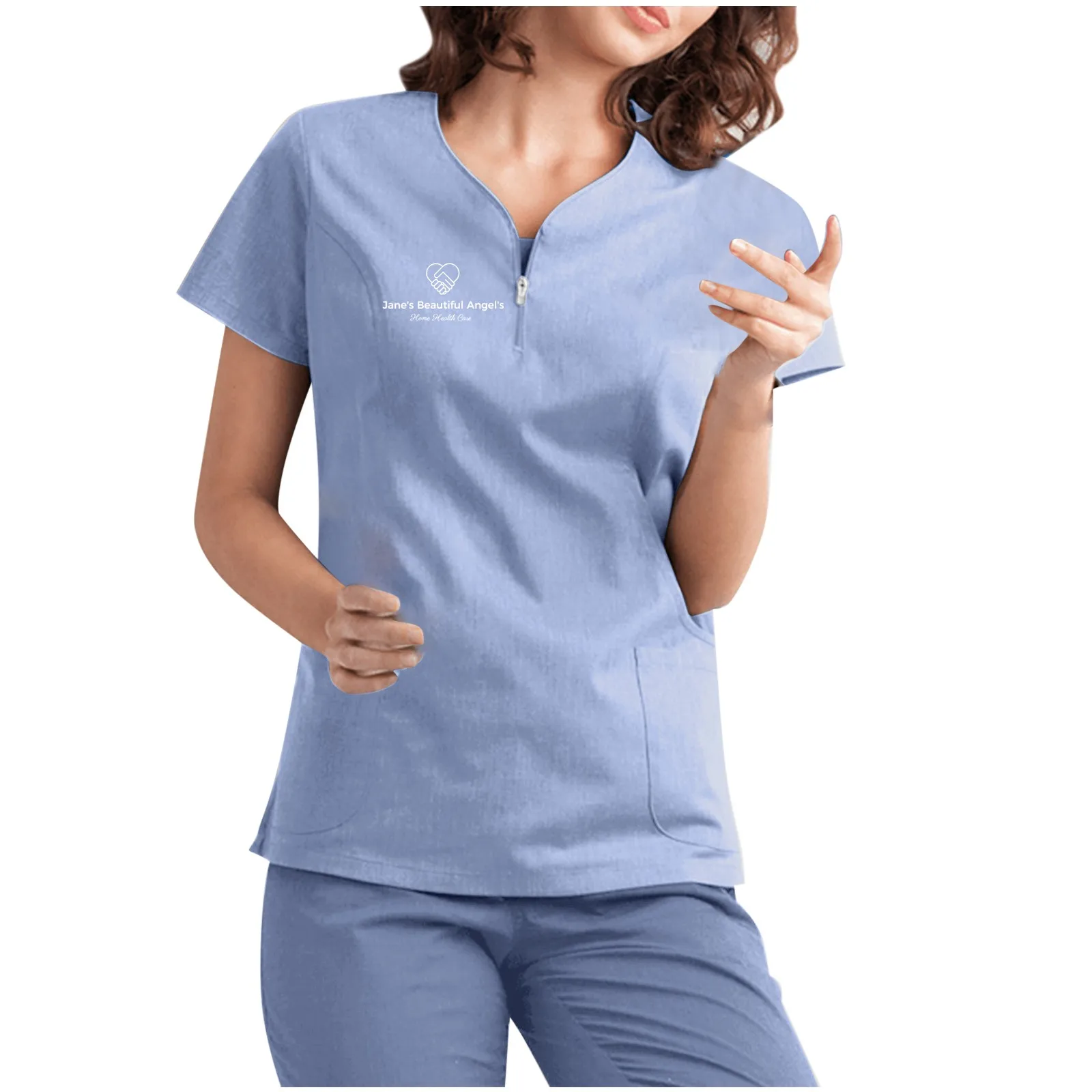 Однотонные скрабы для кормления униформа женщин с коротким рукавом V-образным