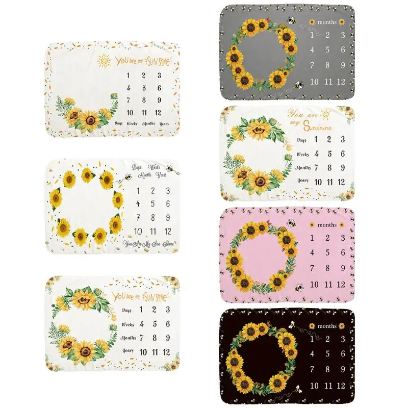 

Newborns Photography Blanket Baby Monthly Milestone Blanket Photo Drops Gifts