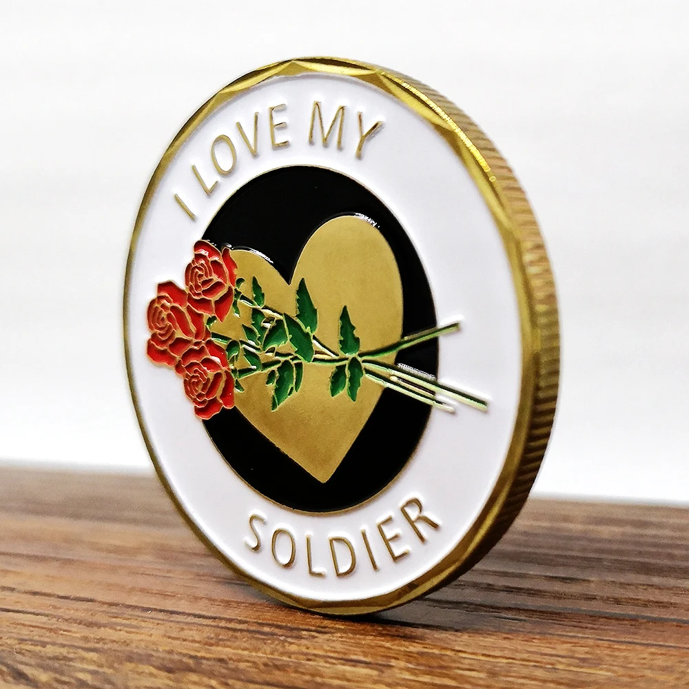 1 шт. позолоченная сувенирная монета I Love My Soldier |