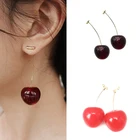 Аниме серьги красные сердца серьги-Вишенки Polnareff серьги PenTip серьги для женщин украшения для вечеринок