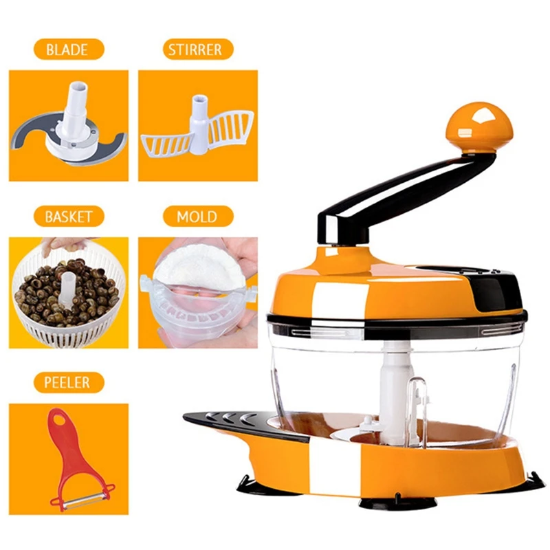 Кухонная мясорубка измельчитель овощей домашний ручной кухонный комбайн