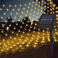 remote control solar led mesh string lights christmas curtain fairy lights garlands wedding party garden holiday decoration lamp