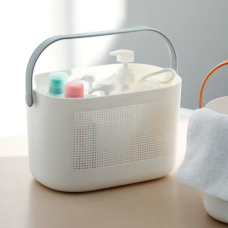 

Plastic Storage Basket with Handle Shower Caddy Bins Shampoo Conditioner Organizer for Bathroom Kitchen