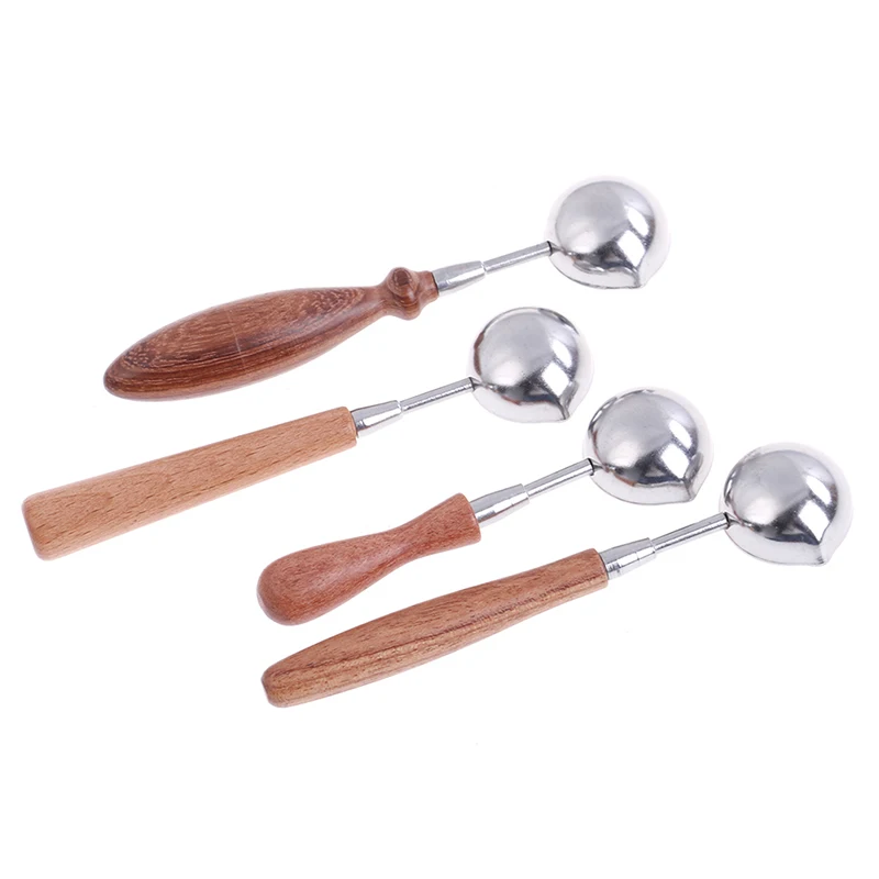 Wood Handle Retro Wax Stamping Spoons Sealing Melting Spoon For Scrapbooking Invitation Cards Decorative Stamps Craft | Дом и сад