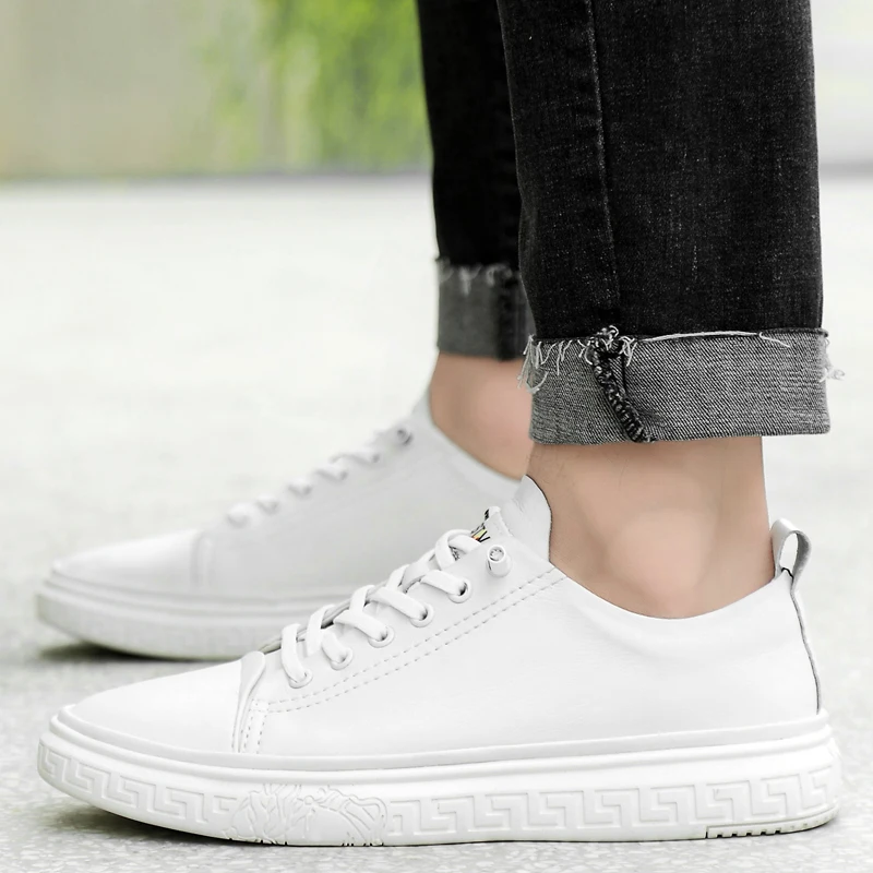 Men Shoes Spring Autumn Light genuine Leather oxfords Sneakers For Lace-Up Breathable Casual Walking Heren Schoenen | Обувь