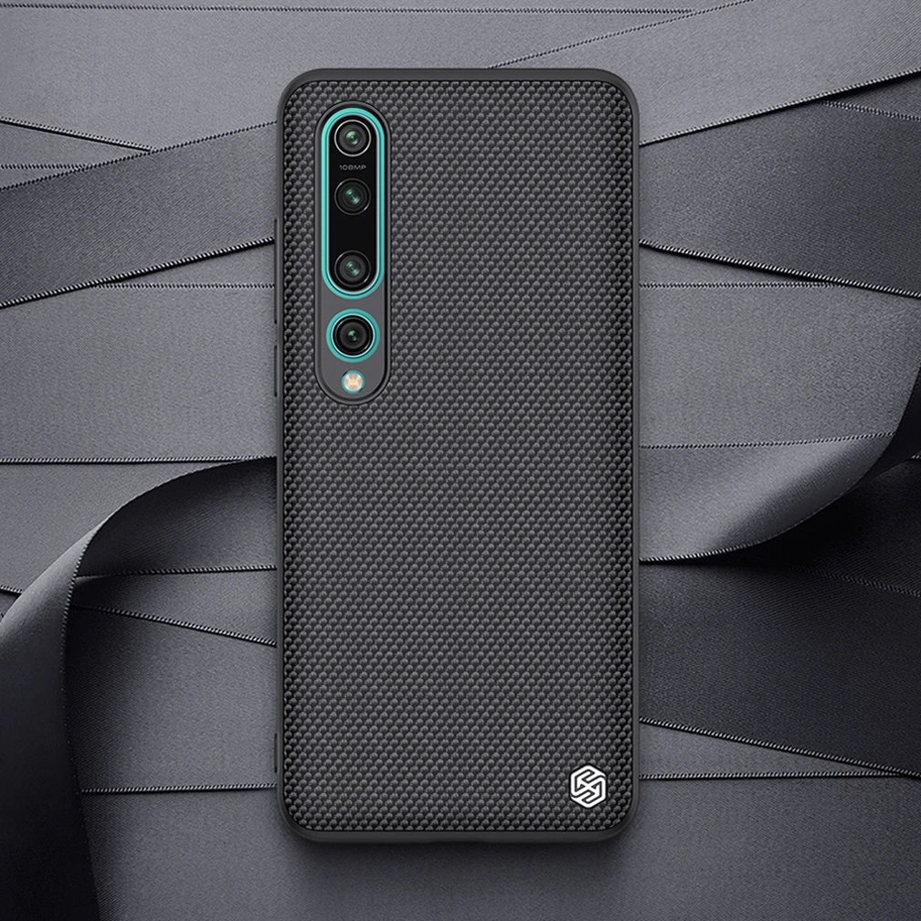 Для Xiaomi Mi 10 Pro Чехол с текстурой Nillkin Жесткий ПК + Мягкий ТПУ нейлон волокно анти