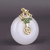natural hetian white jade pendant ladies boutique 925 silver necklace jade pendant jewelry gift box