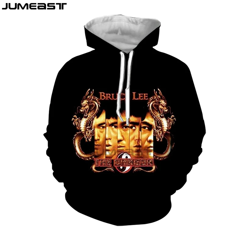 Jumeast Men Women 3D Sweatshirt Chinese Superstar Bruce Lee Oversized Coat Casual Jacket Pullover Fashion Spring Autumn Hoodies