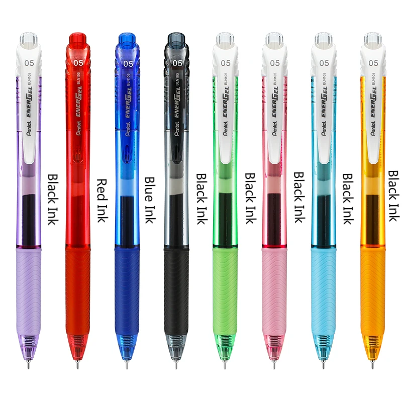 Pentel EnerGel BLN105 гелевая ручка быстрое высыхание Пресс Тип роллер 0 5 мм металлический