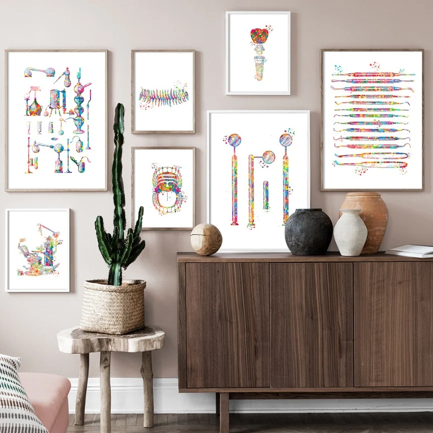 Модульные картины настенный плакат скандинавские стоматологические