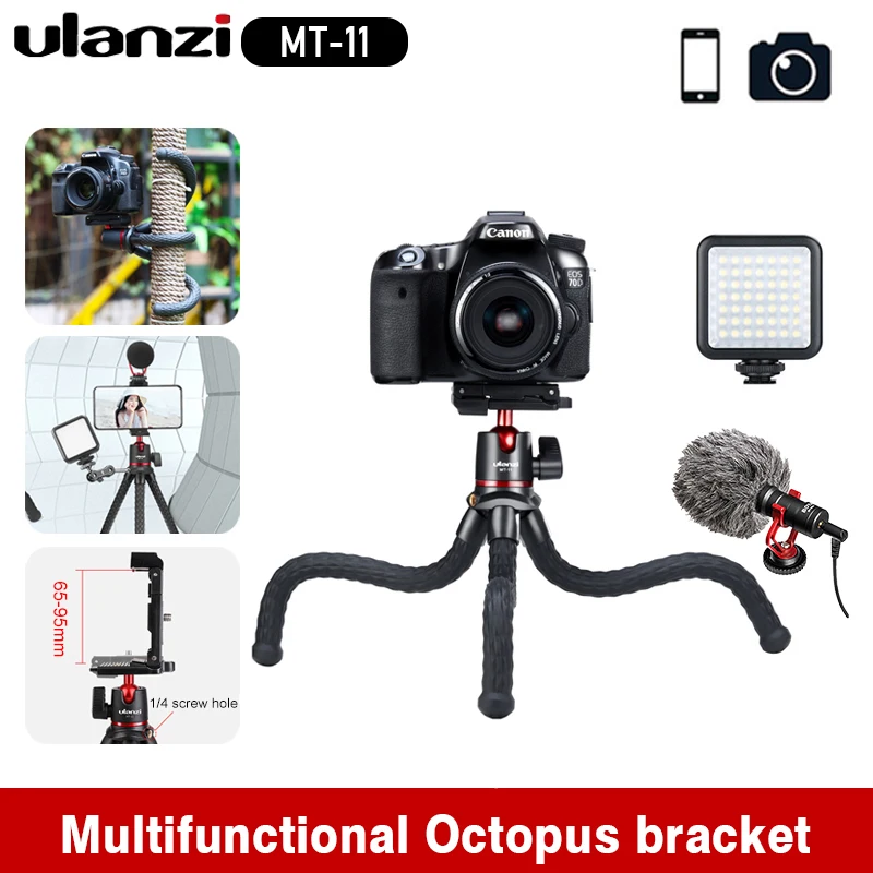 

Ulanzi MT-11 Flexible Octopus Tripod for DSLR Smartphone 2 in 1 Tripod Extend 1/4'' Screw for Magic Arm Led Video Light