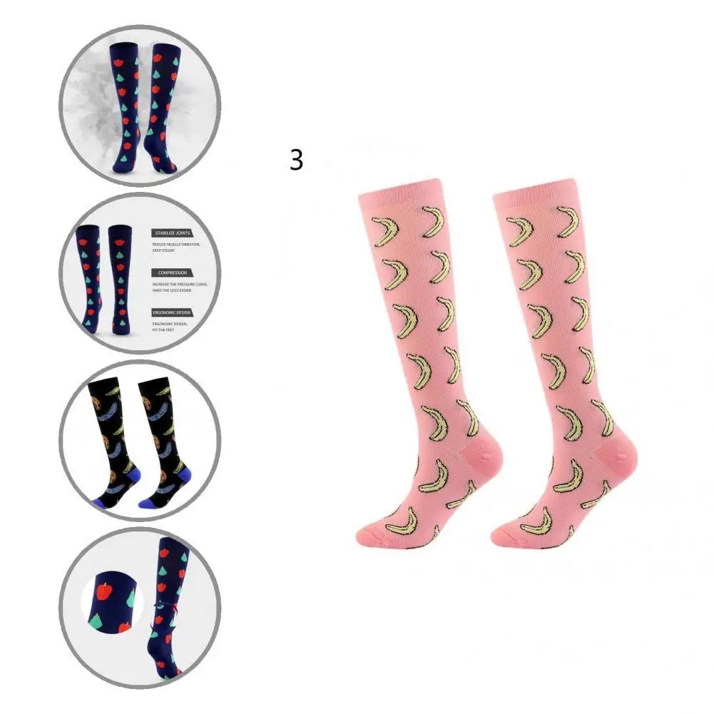 

Climbing Socks Comfortable High Quality Breathable Fruits Pattern Сompression Knee Socks