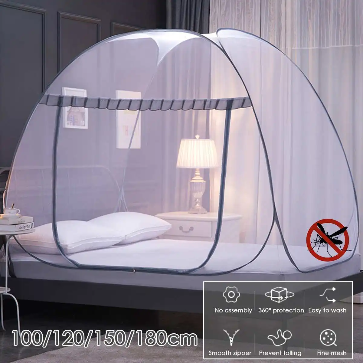 

Folding Yurt Mosquito Net Moustiquaire Net Installation-free Mosquitera Canopy Netting For Adult/Kid Bed Tent Home Decor Outdoor