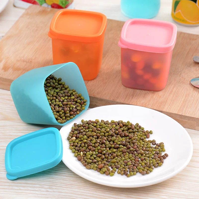 1Pc Portable Kitchen Plastic Mini Foods Jars With Cover lids Fruits Beans box Condiment Pepper jar Seasoning Storage Container | Дом и сад