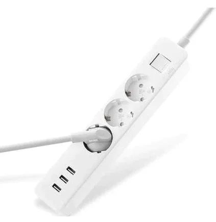 Удлинитель питания XIAOMI MI (3 розетки 3 USB) белый|Электрические розетки| |