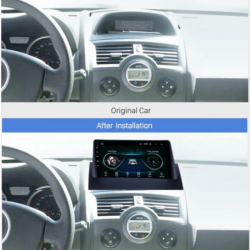 Car Audio Navigation Stereo Carplay DVR 360 Birdview Around 4G Android System For Renault Megane II 2 Scala