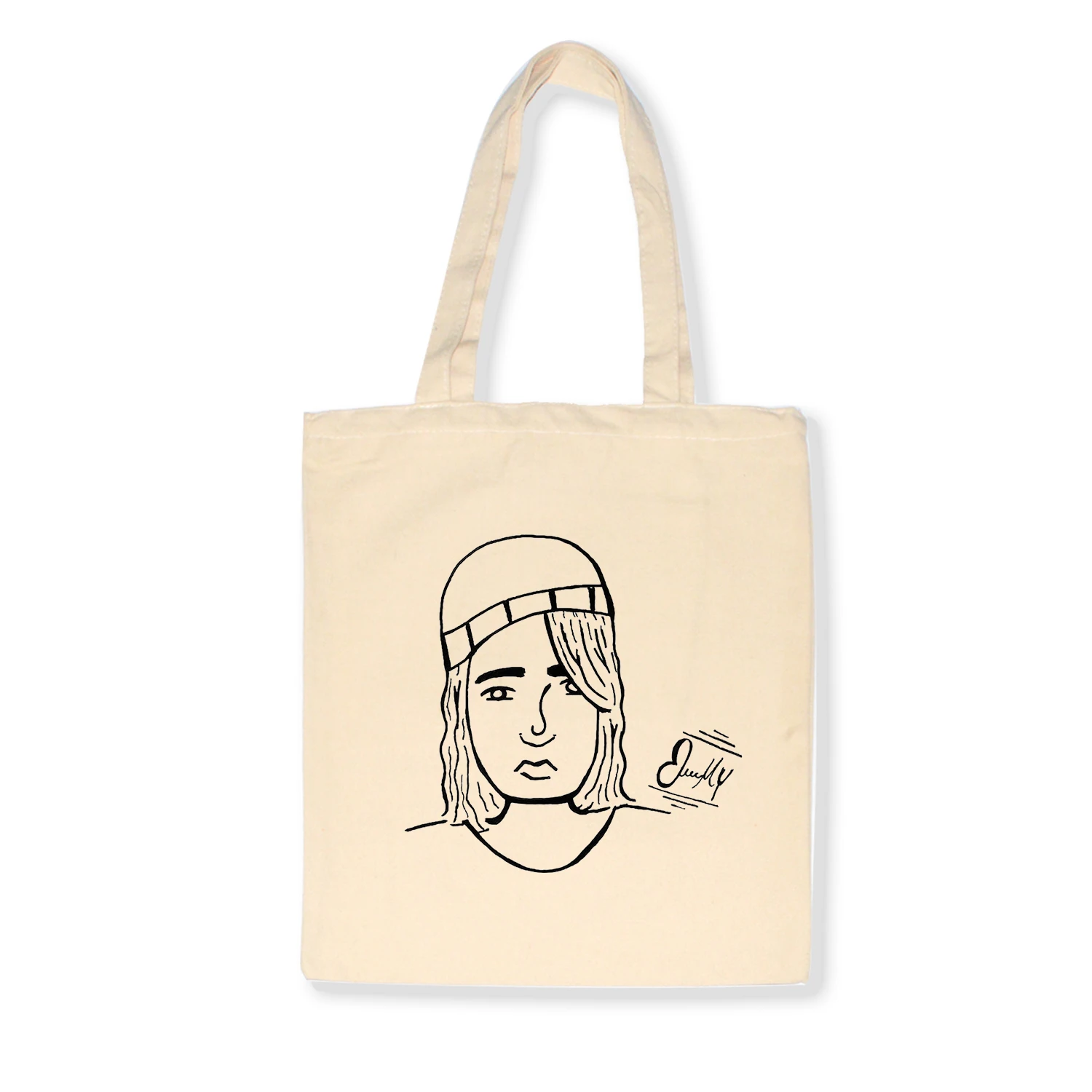 Женская тканевая сумка-тоут многоразовая сумка через плечо из ткани с мультяшным