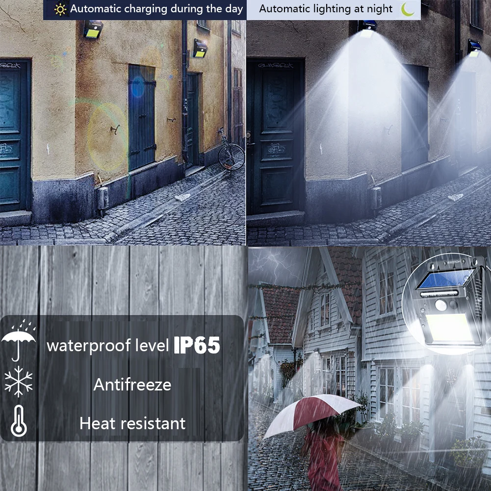 4 шт. светодиодный движения Сенсор солнечный светильник наружные садовые